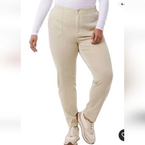 32 Degrees Women's Knit Stretch Elastic Waist Twill Pants Tan XL